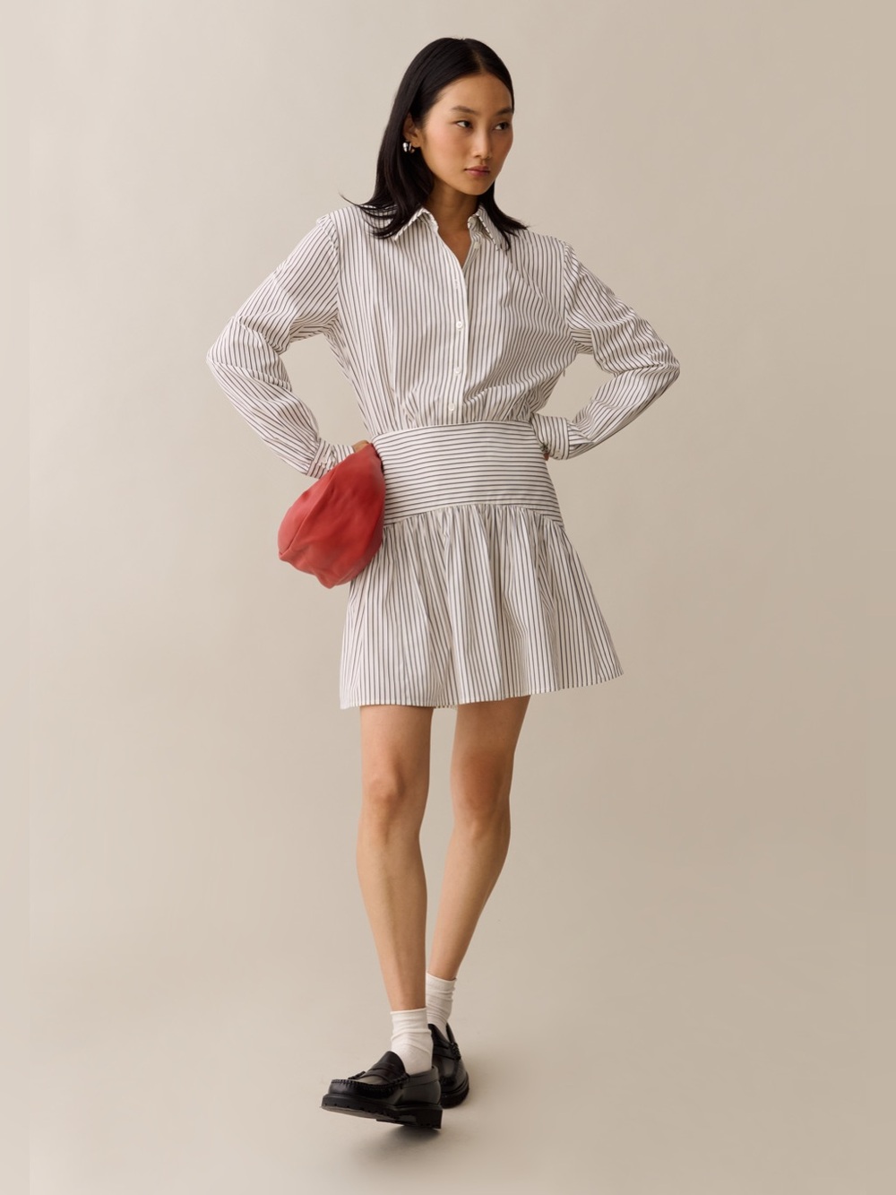NWT Few Moda Nolira Mini Dress size 4 Cotton Stripe navy cream opt o.p.t